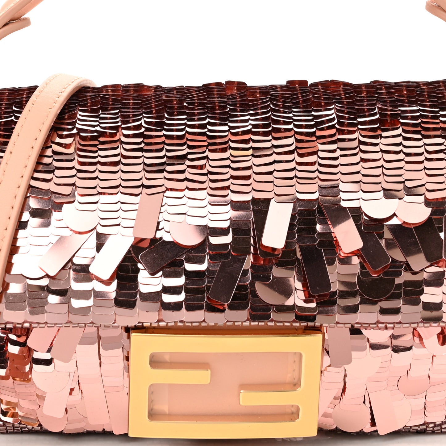 Sequin Paillettes Vitello Grace Sex and the City Mini Baguette Baby Pink