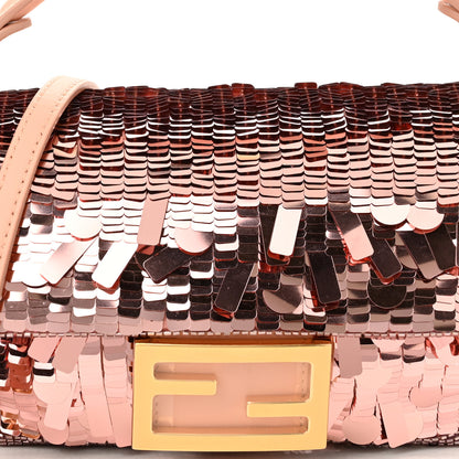 Fendi Sequin Paillettes Vitello Grace Sex and the City Mini Baguette Baby Pink 10 of 12