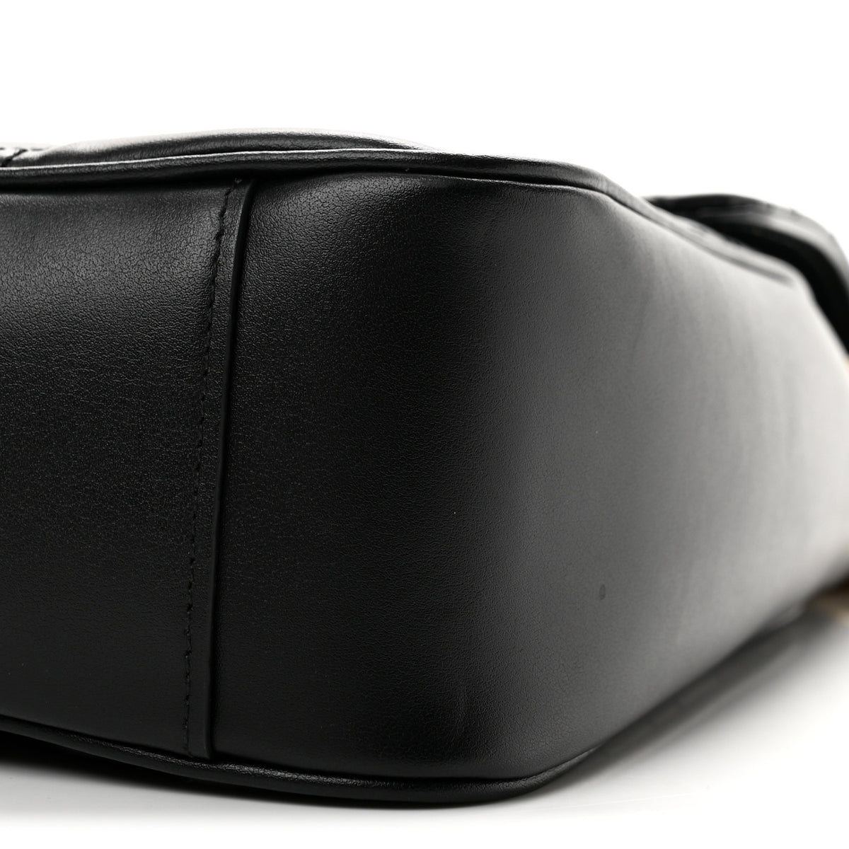Gucci Calfskin Matelasse Medium GG Marmont Shoulder Bag Black 9 of 12