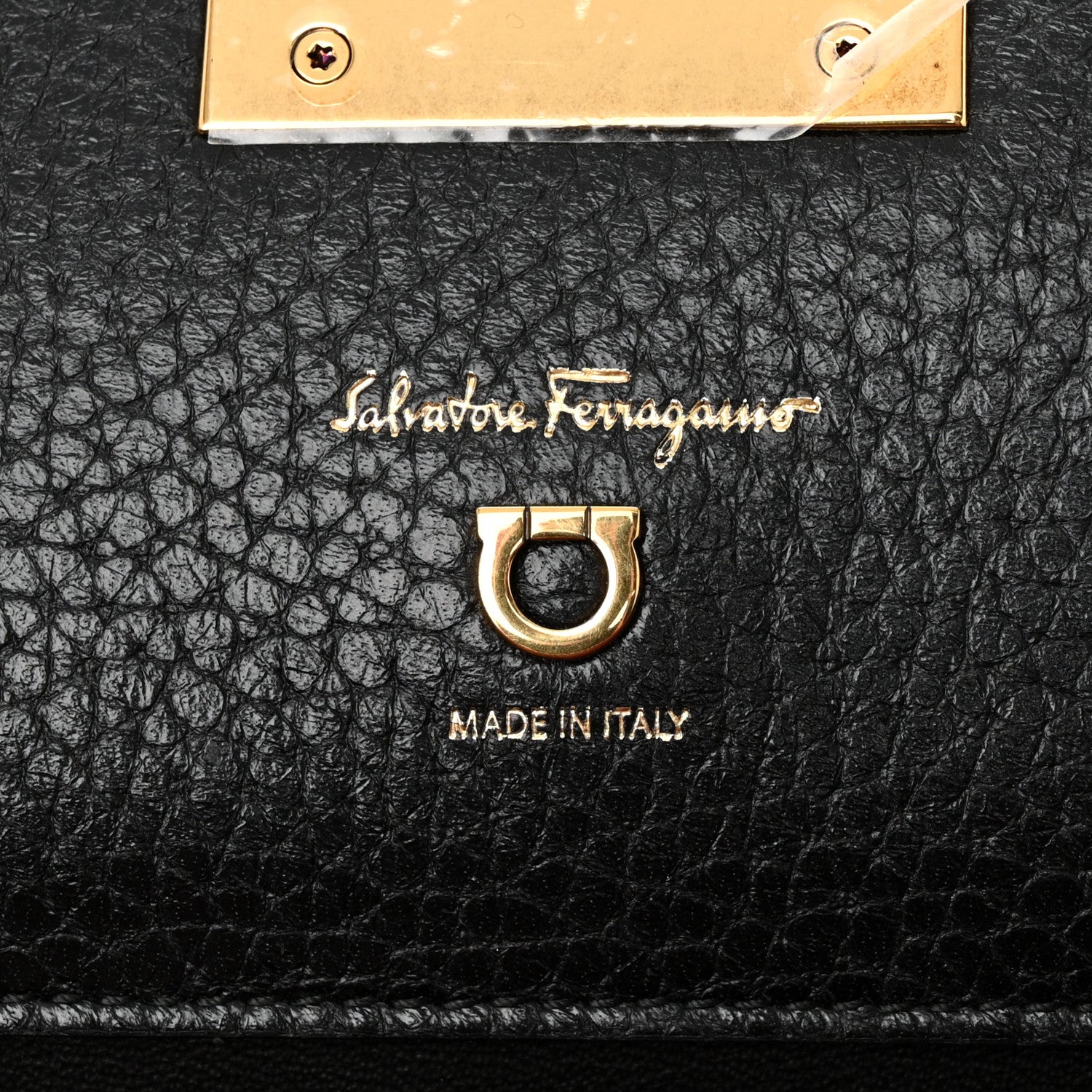 Salvatore Ferragamo Hammered Calfskin Studio Rock Bag Black 8 of 12