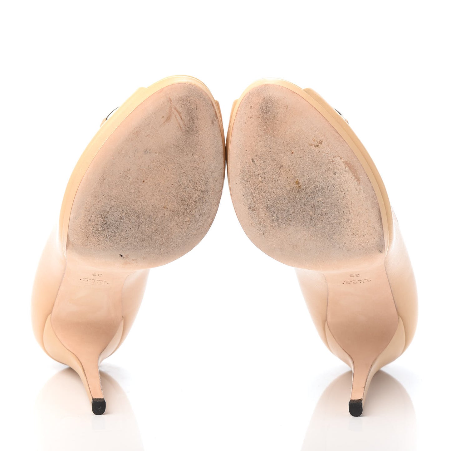 Malaga Kid Horsebit Peep Toe Pumps 39 Beige