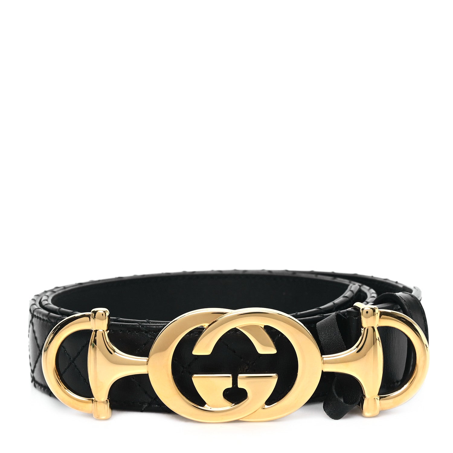 Gucci Calfskin Trapuntata Zumi 30mm Belt 75 30 Black 1 of 4