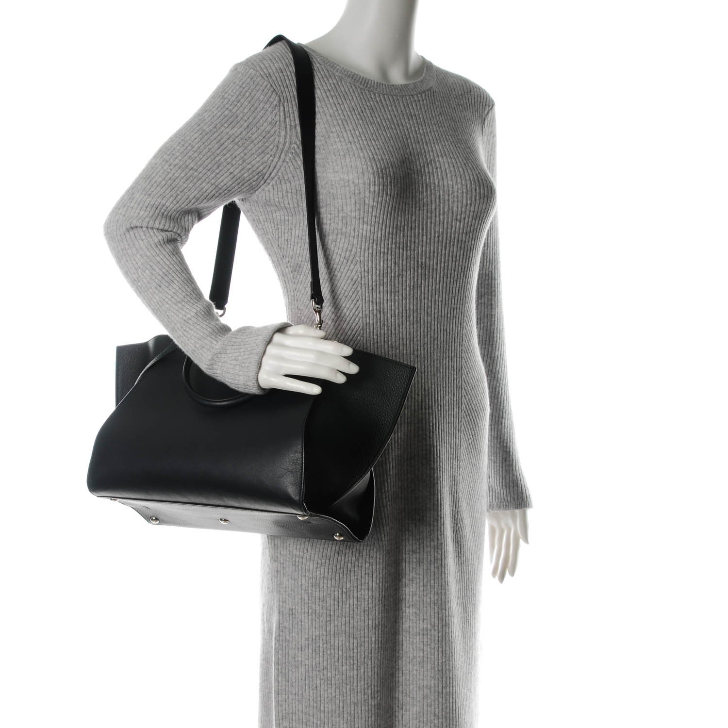 Fendi Vitello Dolce Marmol Shiny Nappa Petite 3Jours Tote Blue Notte 2 of 9
