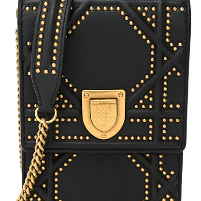 Christian Dior Lambskin Studded Vertical Diorama Black 8 of 10