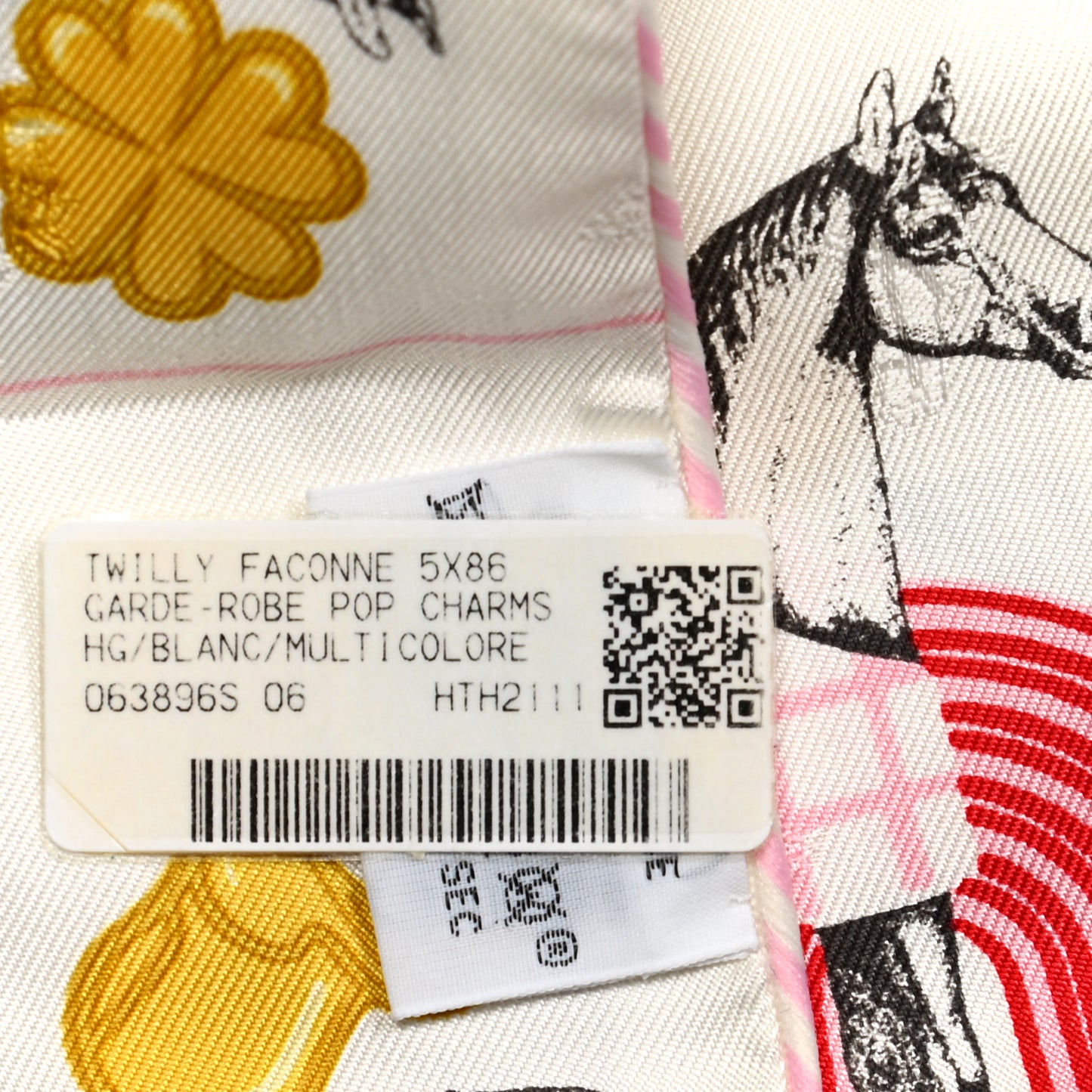 Silk Garde Robe Pop Charms Twilly White Multicolor