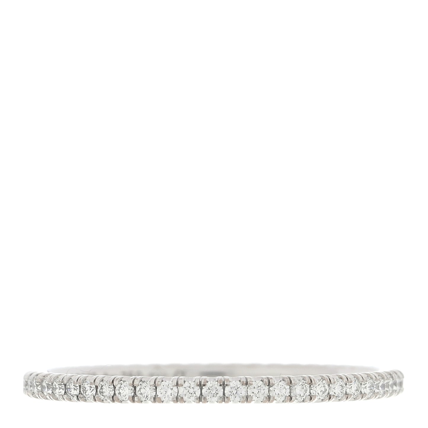 18K White Gold Diamond 1.5mm Etincelle de Cartier Wedding Band Ring 57 8