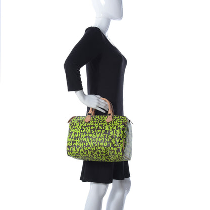 Louis Vuitton Monogram Graffiti Speedy 30 Green 2 of 9