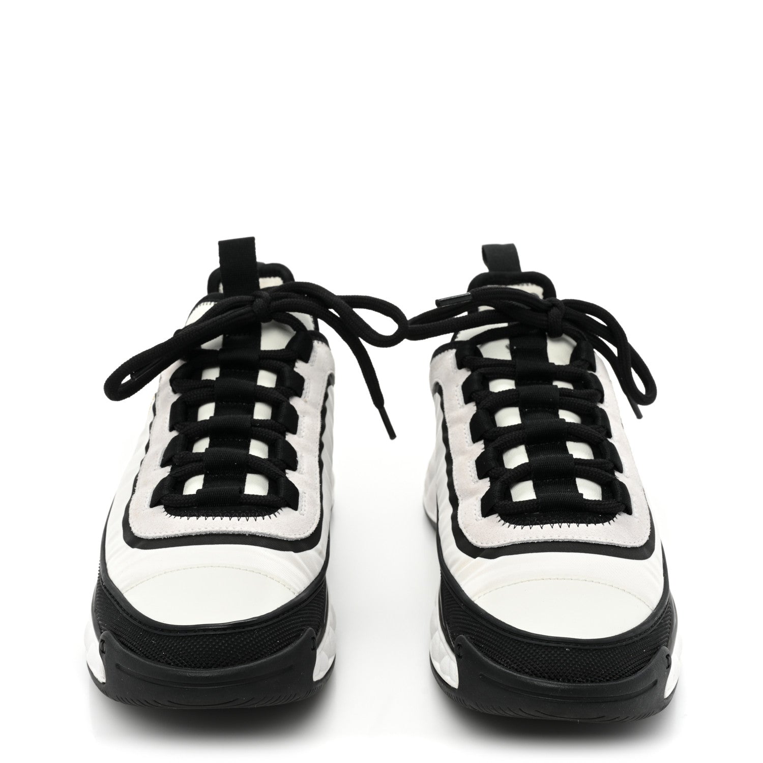 Chanel Suede Calfskin Mixed Fibers CC Sneakers 36.5 White Black 2 of 10