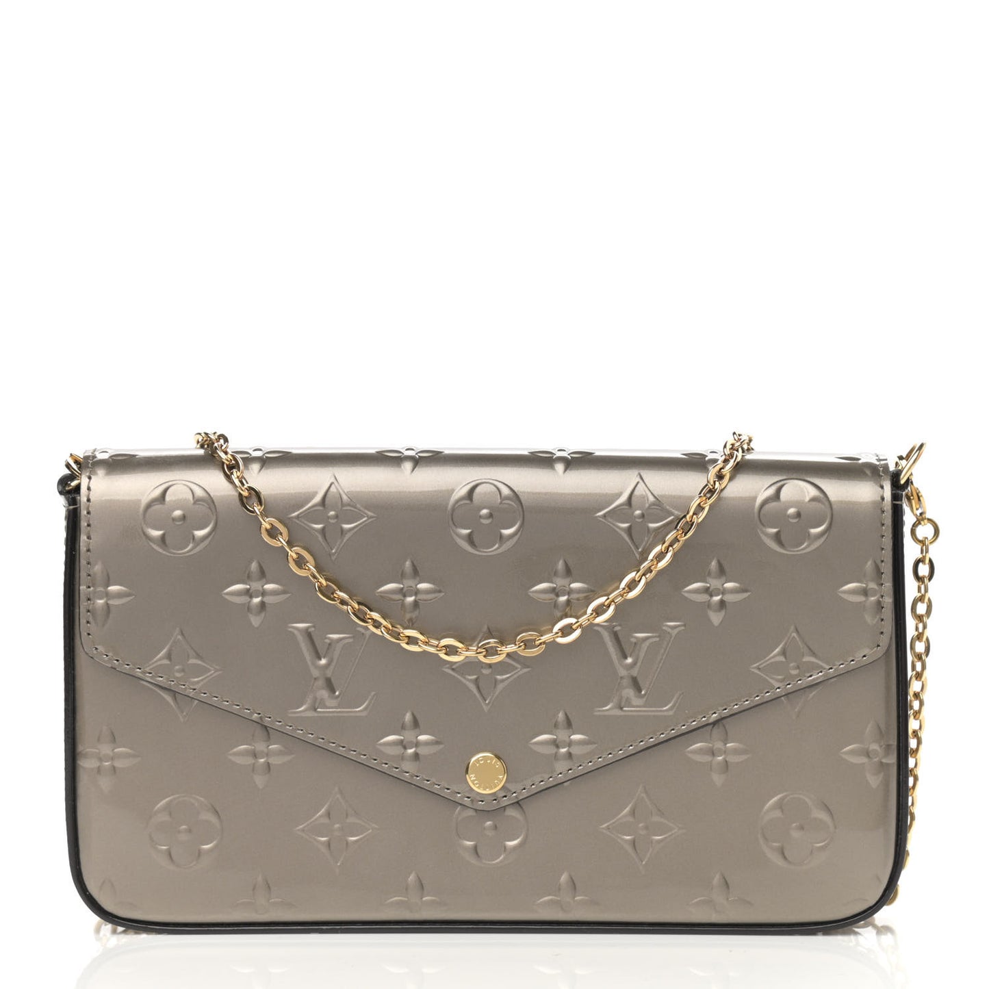 Vernis Felicie Pochette Chain Wallet Champagne Metallise
