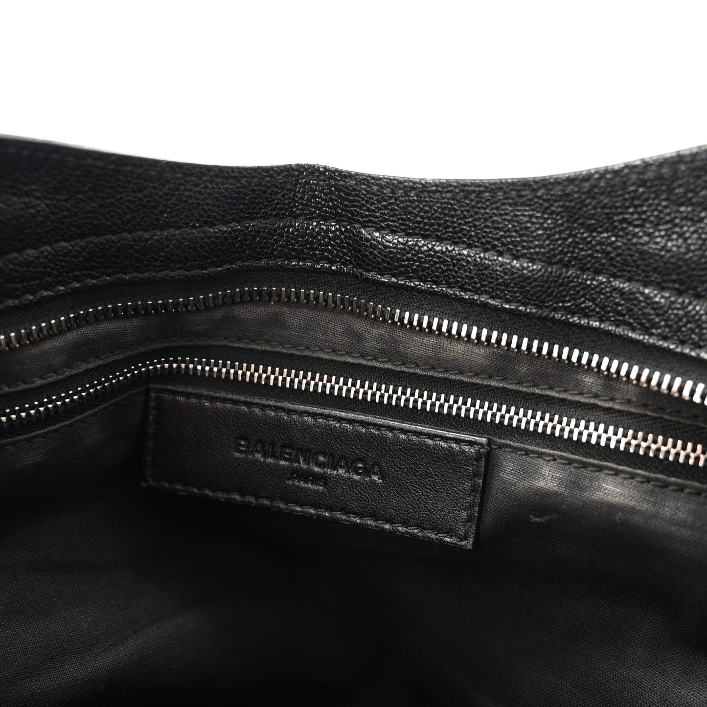 Chevre Silver Metallic Edge Hardware City Black