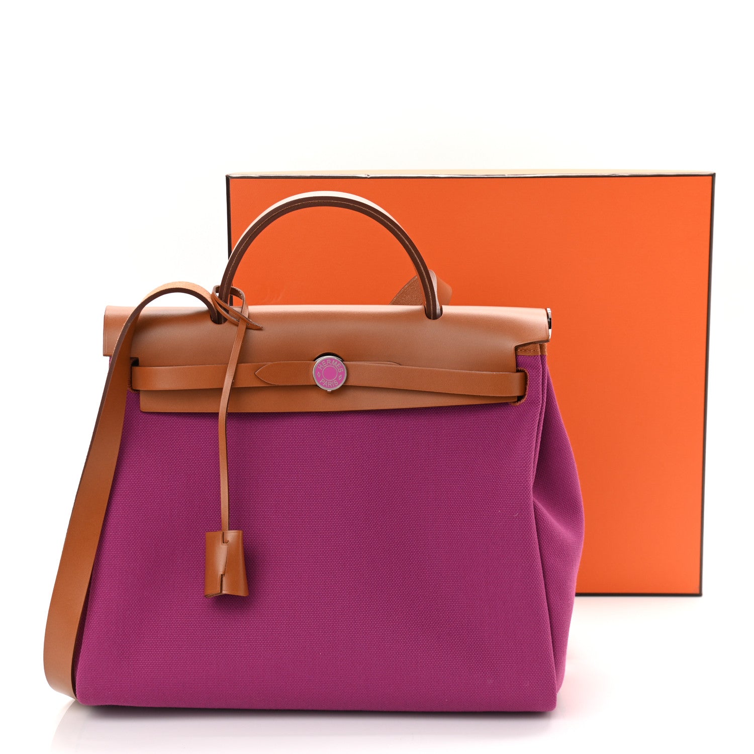 Hermes Toile Militaire Vache Hunter Laque Herbag Zip Retourne 31 PM Magnolia Fauve 12 of 12