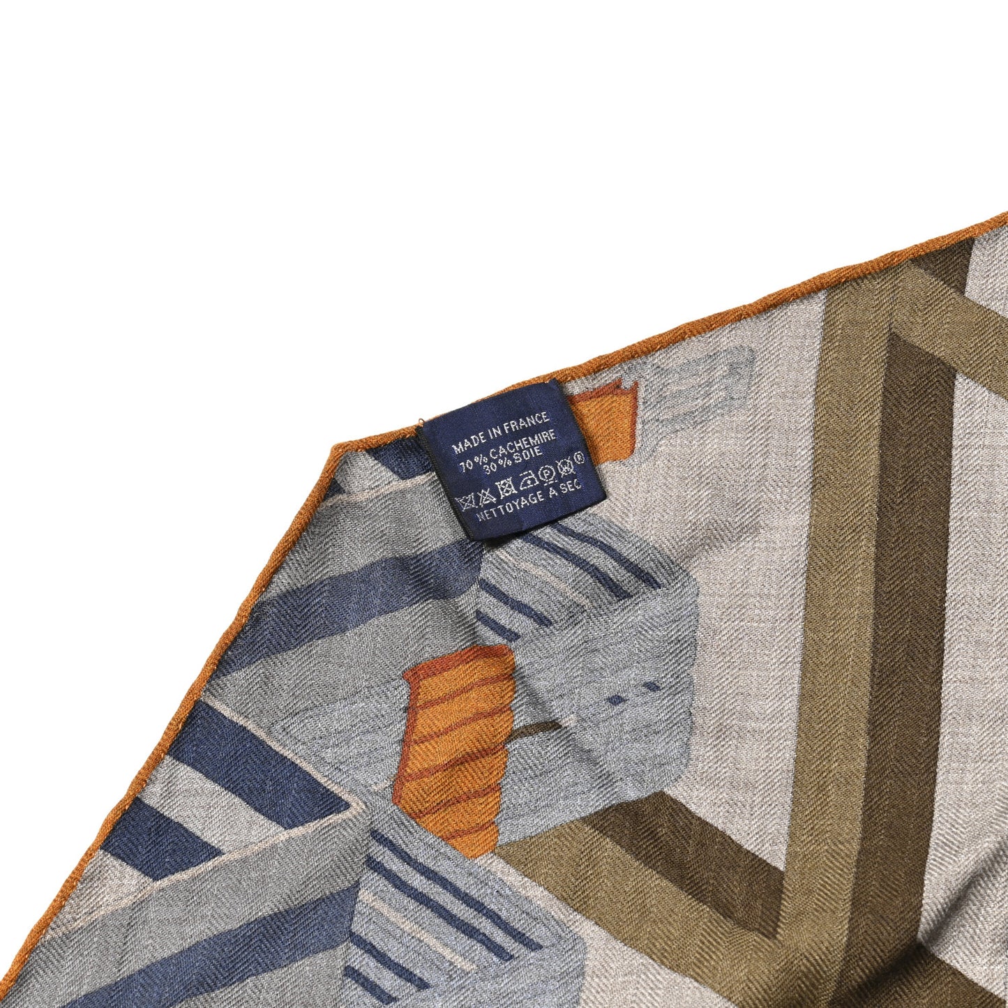 Cashmere Silk Sangles En Zigzag Giant Triangle Scarf