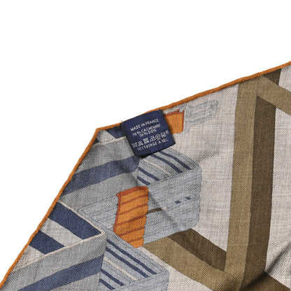 Hermes Cashmere Silk Sangles En Zigzag Giant Triangle Scarf 3 of 4