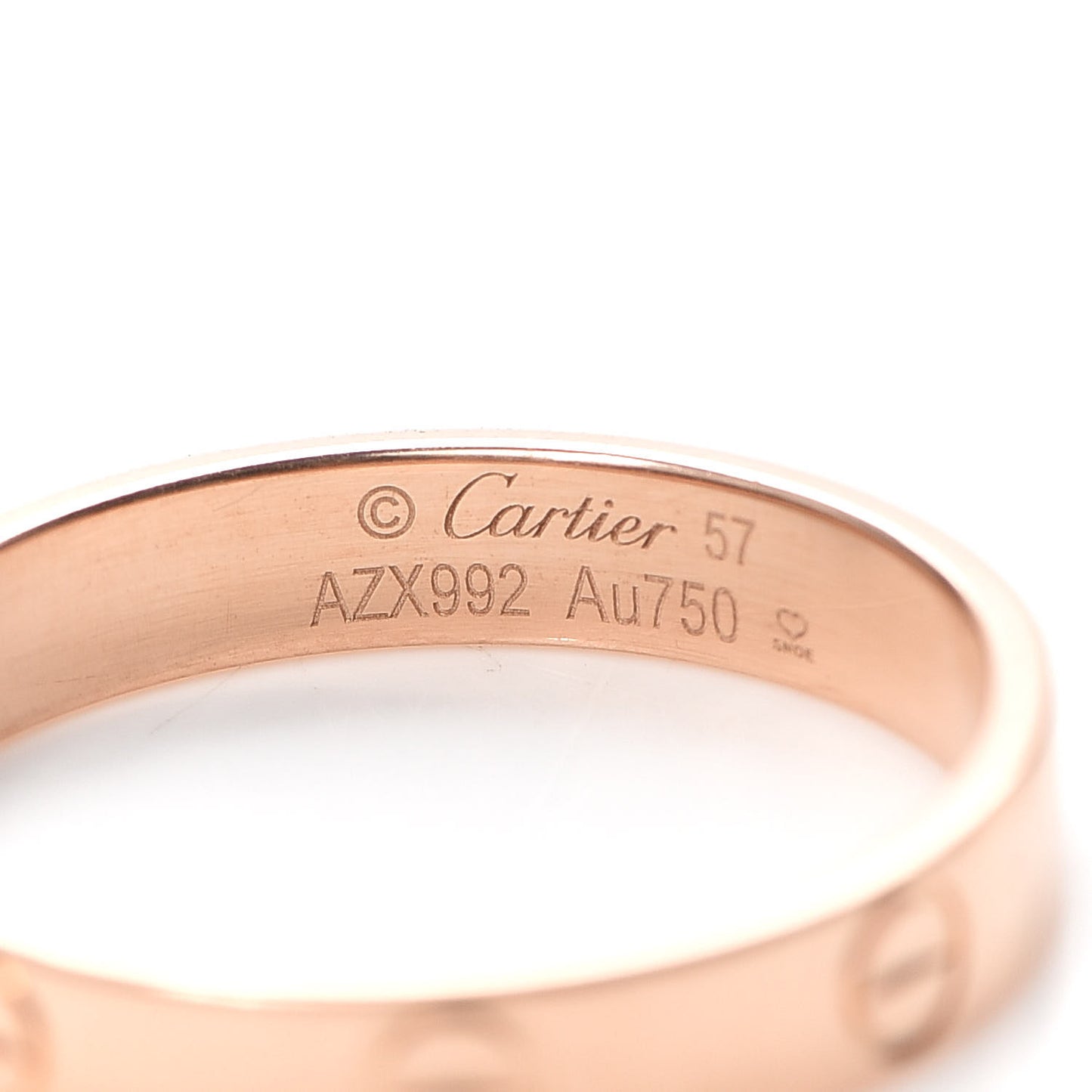 18K Pink Gold 3.5mm LOVE Wedding Band Ring 57 8