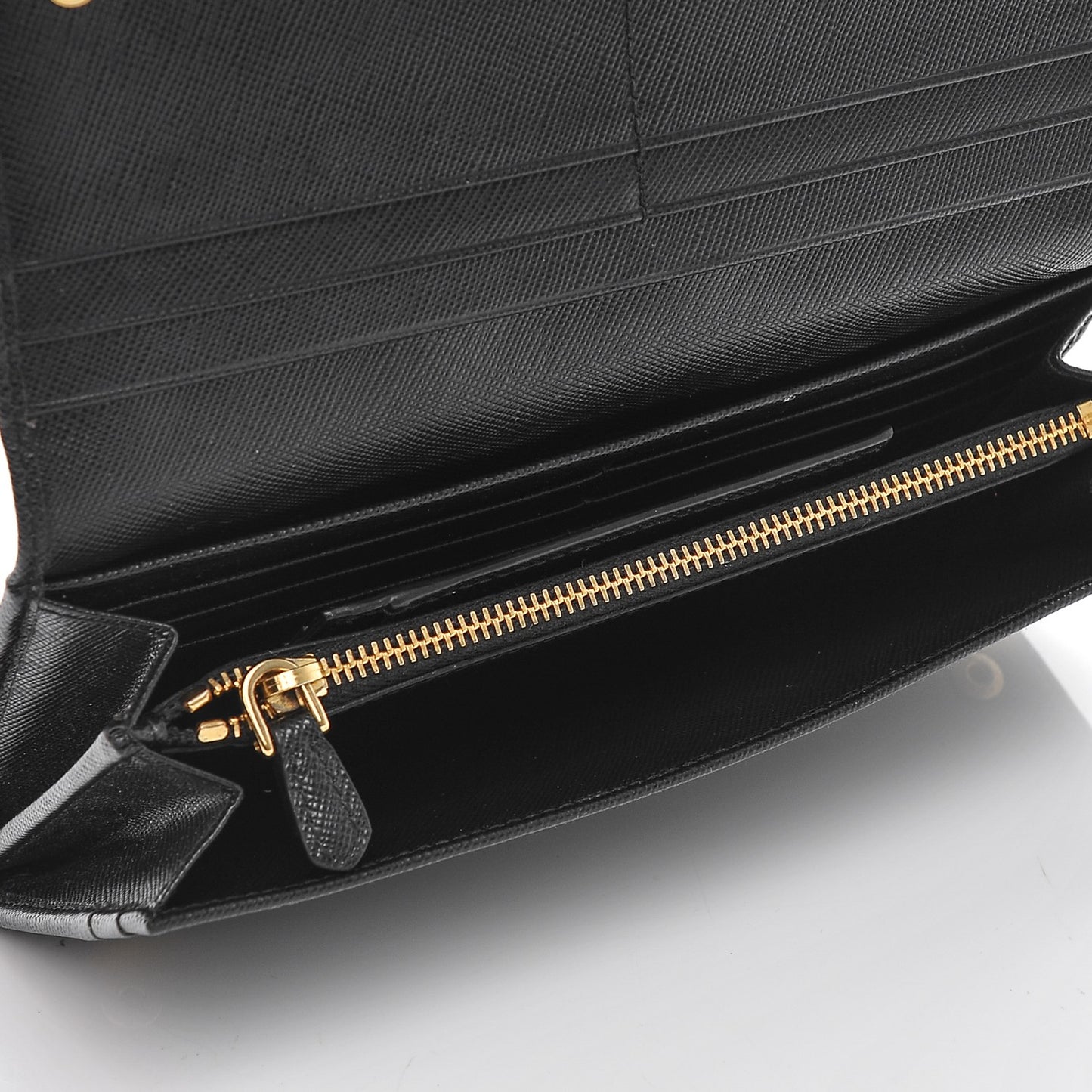 Saffiano Metal Continental Flap Wallet Nero Black