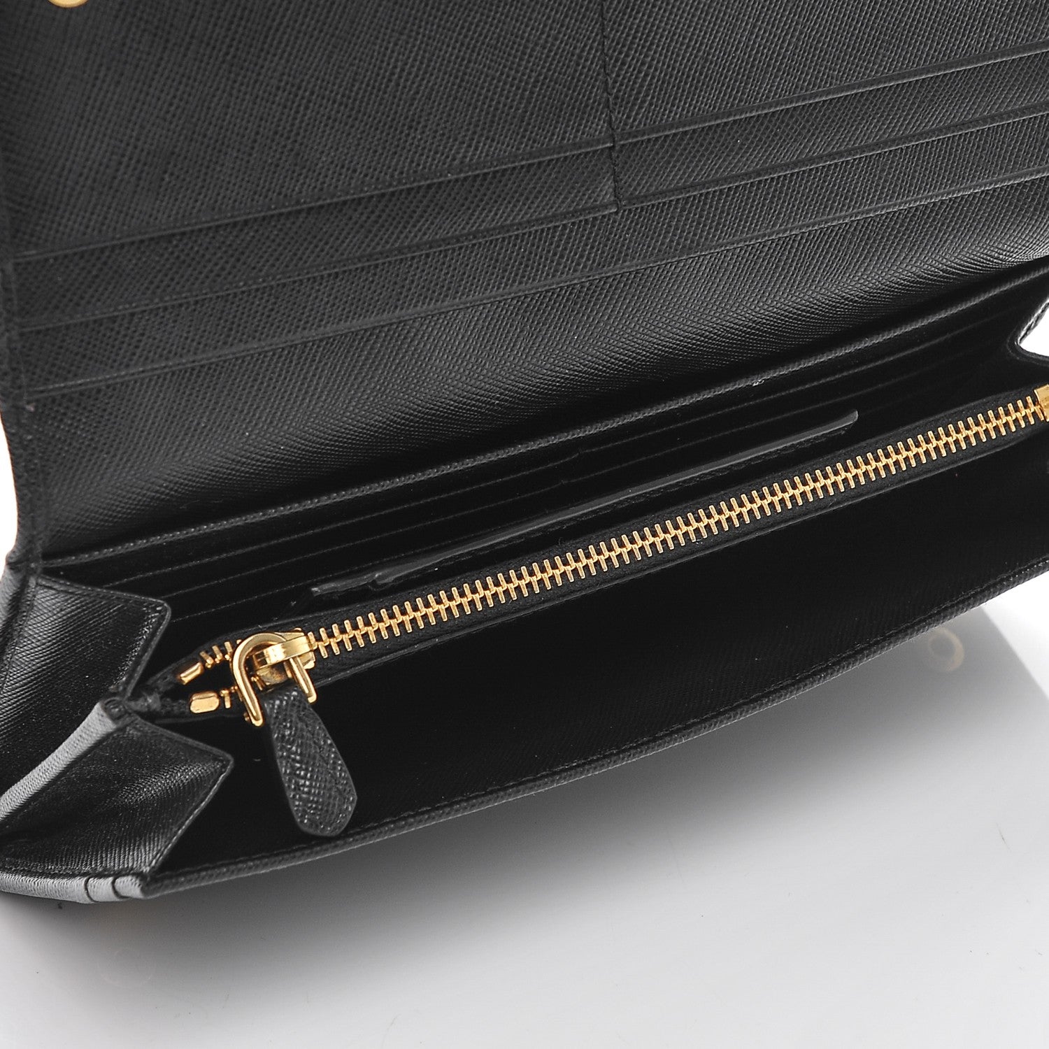 Prada Saffiano Metal Continental Flap Wallet Nero Black 5 of 7