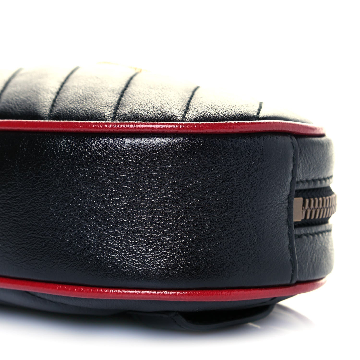 Gucci Azalea Calfskin Matelasse Diagonal Torchon GG Marmont Belt Bag 75 30 Black Romantic Cerise 11 of 11