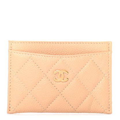 Chanel Caviar Quilted Card Holder Beige 1 of 8