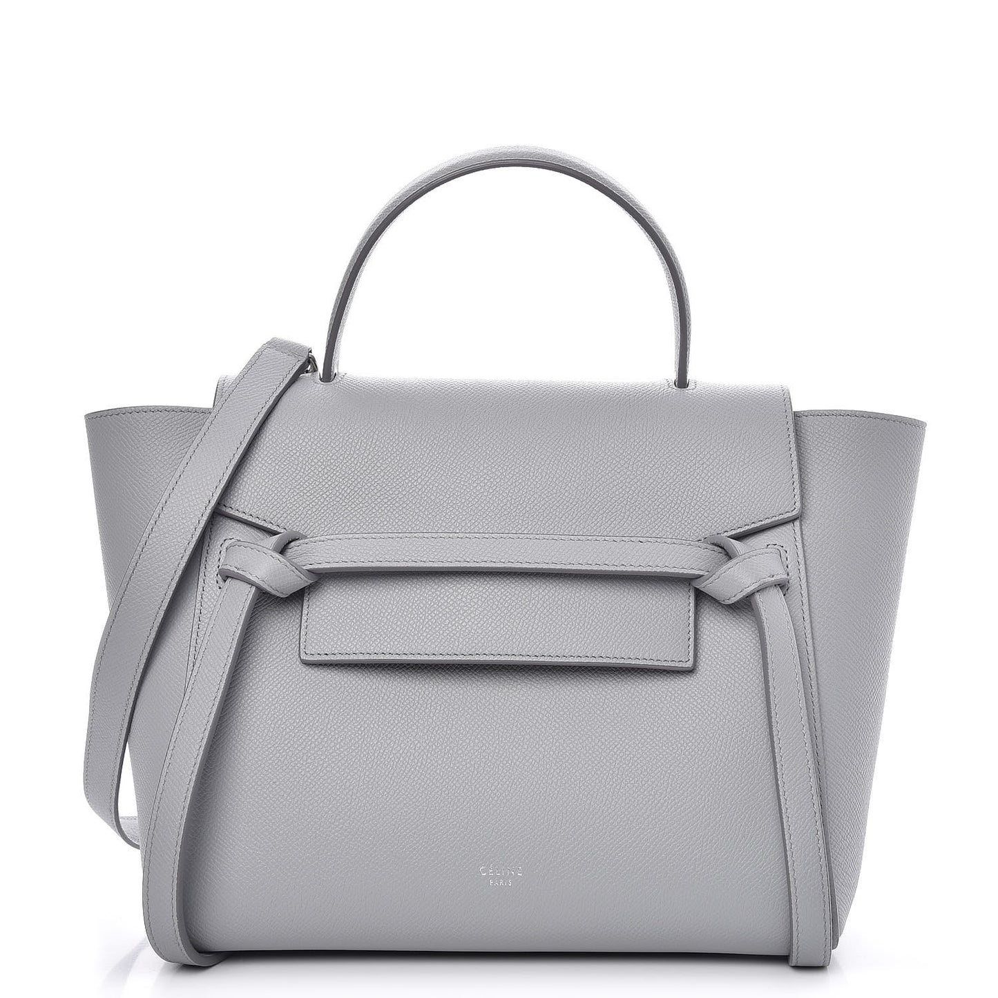 Grained Calfskin Micro Belt Bag Pearl Blue