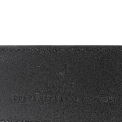 Gucci Azalea Calfskin Enamel Monochrome Double G 40mm Belt 80 32 Black 5 of 6