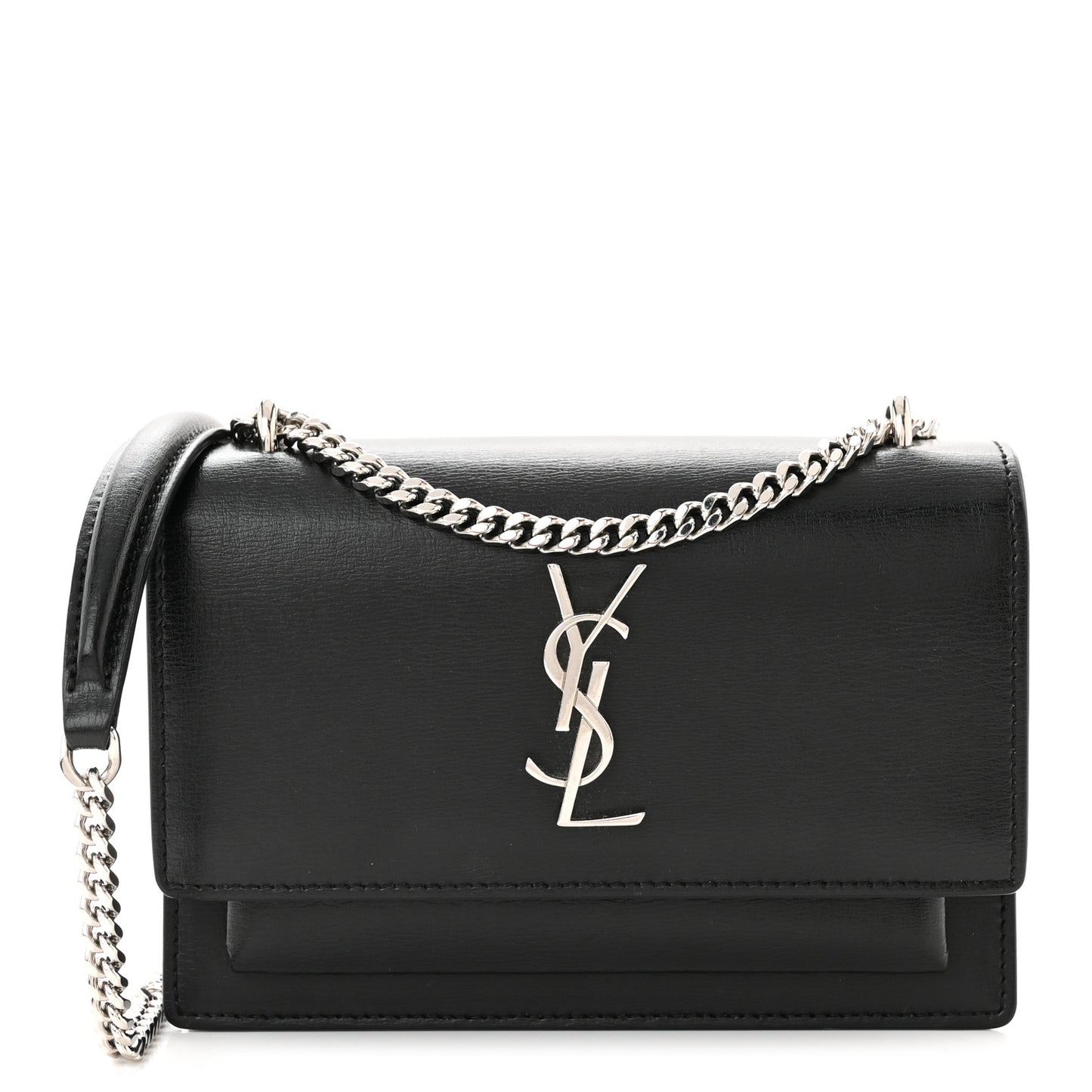 Calfskin Monogram Sunset Chain Wallet Black
