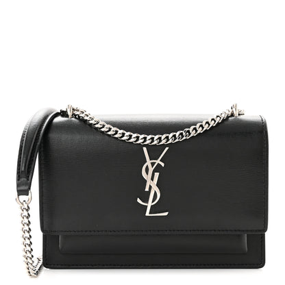 Saint Laurent Calfskin Monogram Sunset Chain Wallet Black 1 of 12