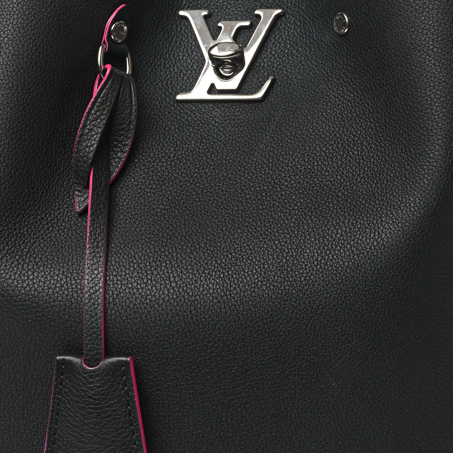 Louis Vuitton Calfskin Lockme Bucket Black 7 of 10