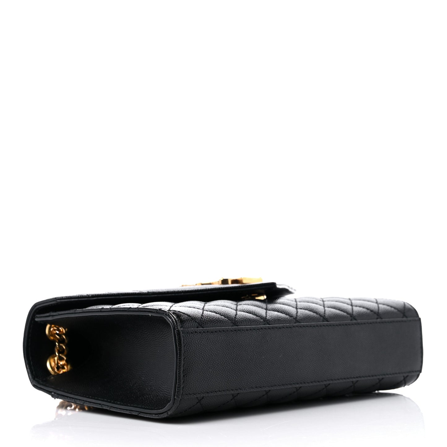 Grain De Poudre Textured Mixed Matelasse Triquilt Medium Monogram Satchel Black
