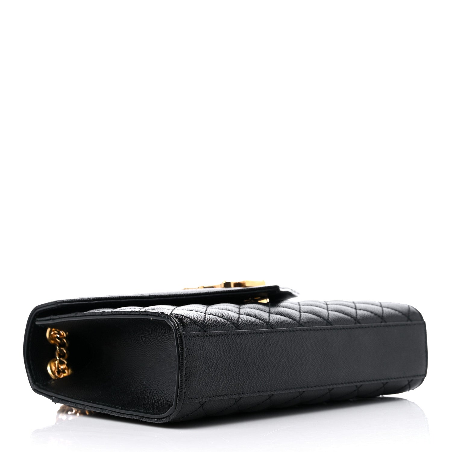 Saint Laurent Grain De Poudre Textured Mixed Matelasse Triquilt Medium Monogram Satchel Black 4 of 9