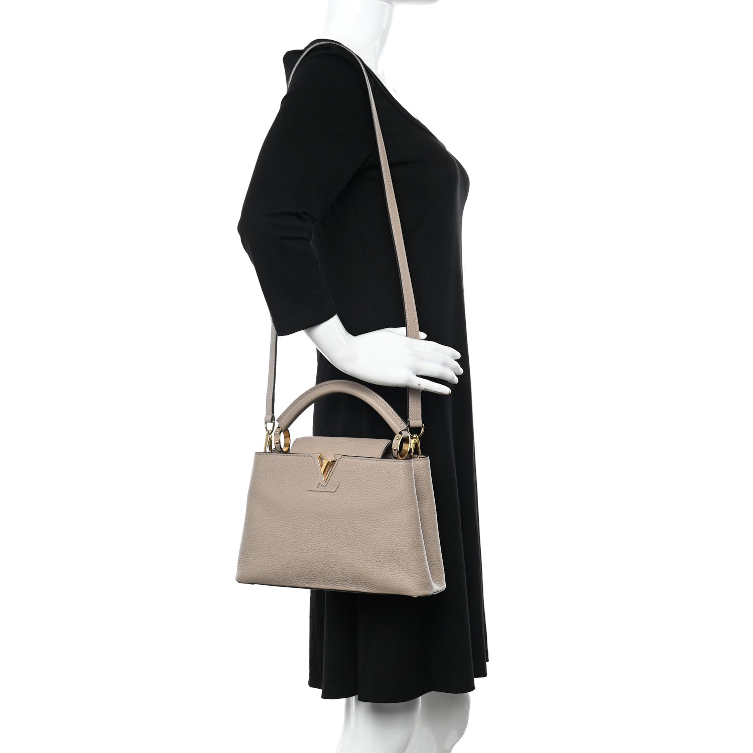Louis Vuitton Taurillon Capucines BB Galet 2 of 9