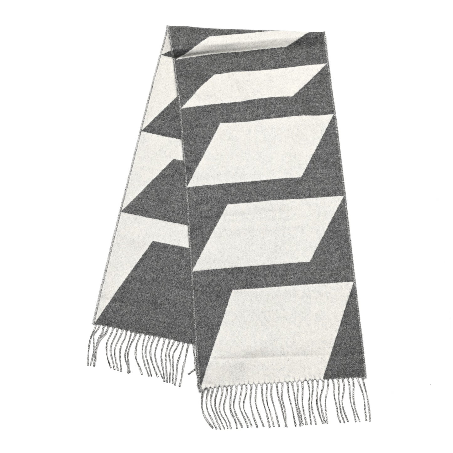 Cashmere Casaque Optique Muffler Ivorie Flanelle