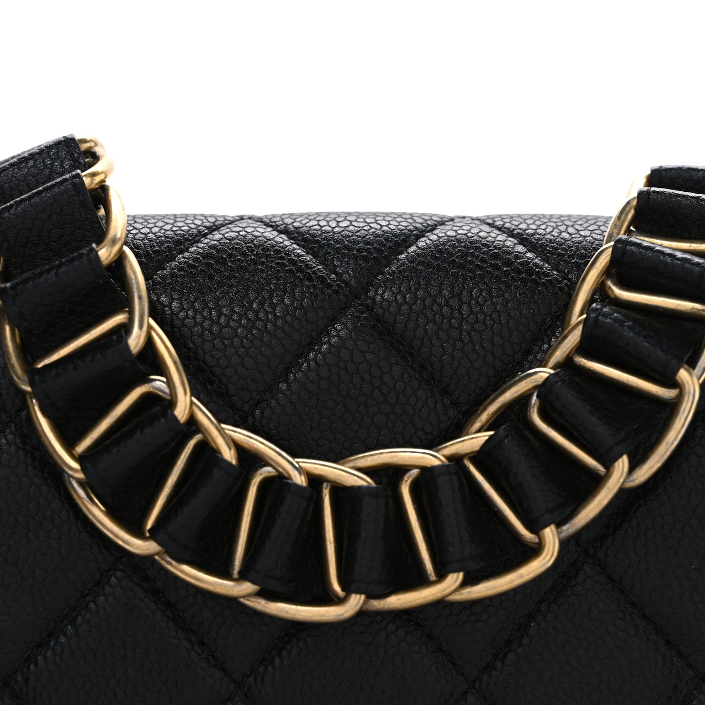 Caviar Quilted Chain Soul Flap Black