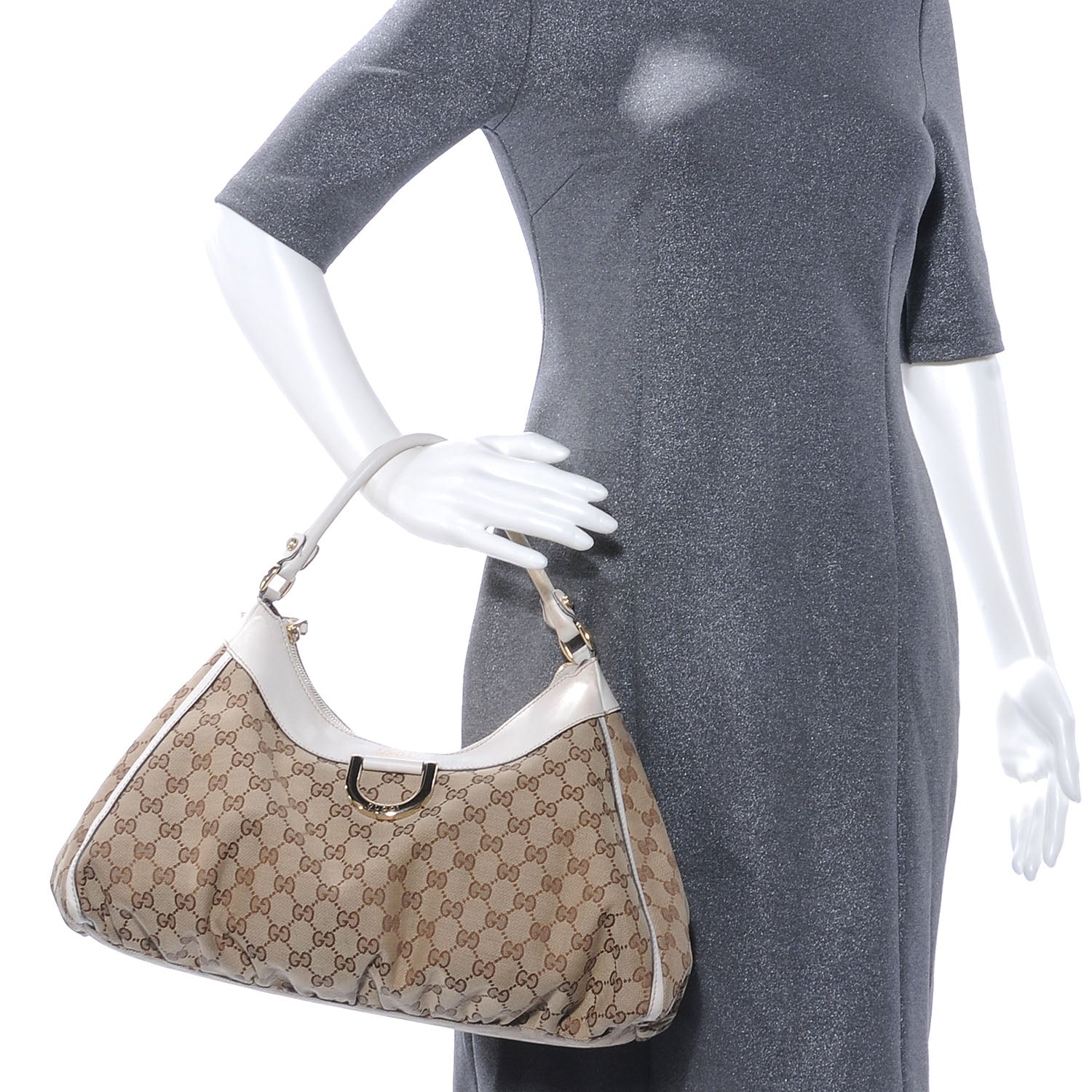 Gucci Monogram D Gold Large Hobo Off White 2 of 7