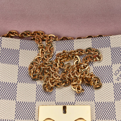 Louis Vuitton Damier Azur Croisette Chain Wallet Rose Ballerine 10 of 11