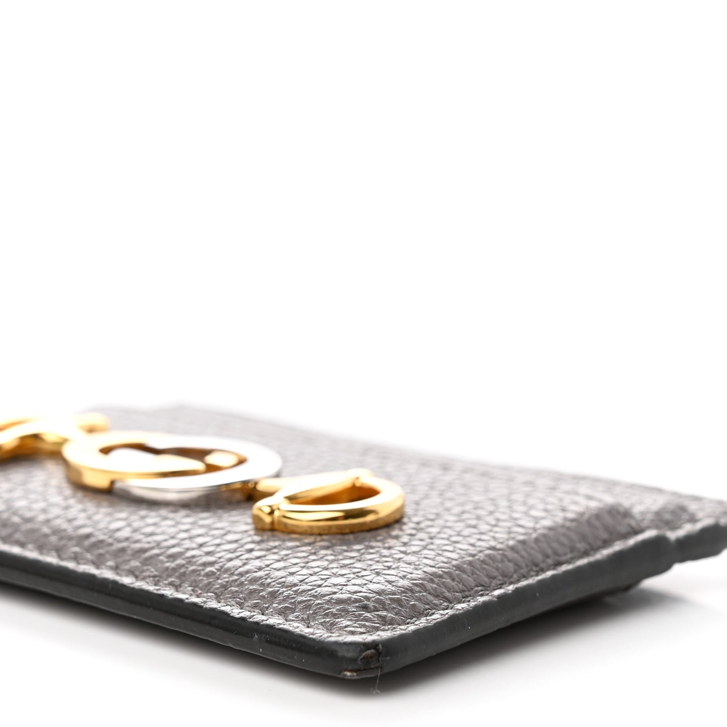 Grainy Calfskin Zumi Card Holder Dusty Grey
