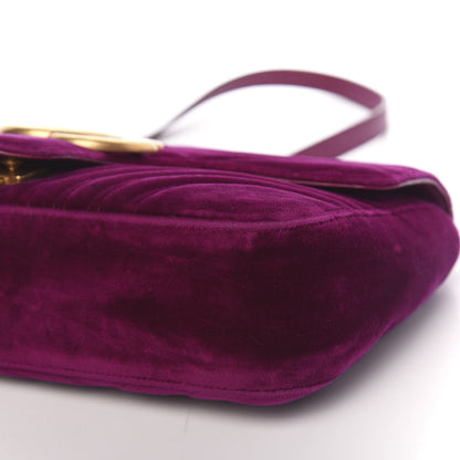Gucci Velvet Matelasse Medium GG Marmont Shoulder Bag Fuchsia Violet Cyclamen 11 of 11