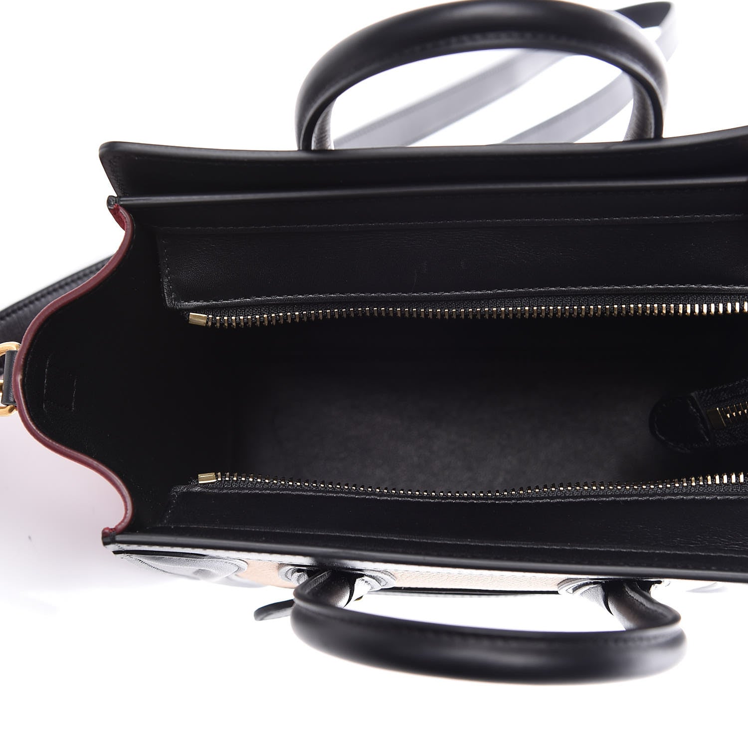 Celine Drummed Calfskin Nubuck Nano Tri-Color Luggage Ruby 5 of 11