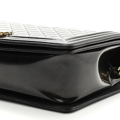 Chanel Iridescent Glazed Calfskin Quilted New Medium Boy Flap Black 9 of 10
