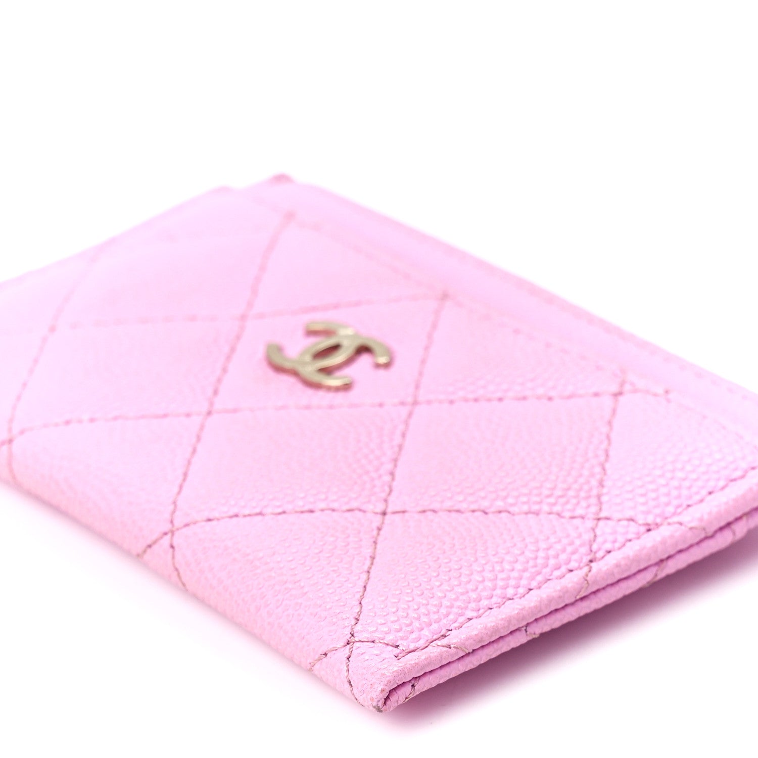 Chanel Caviar Quilted Card Holder Pink 12 of 13