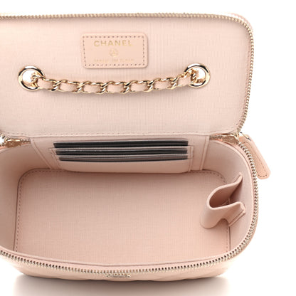 Chanel Caviar Quilted Small Vanity Case With Chain Light Beige 5 of 9