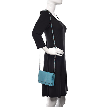 Chanel Caviar Wallet On Chain WOC Turquoise 2 of 16
