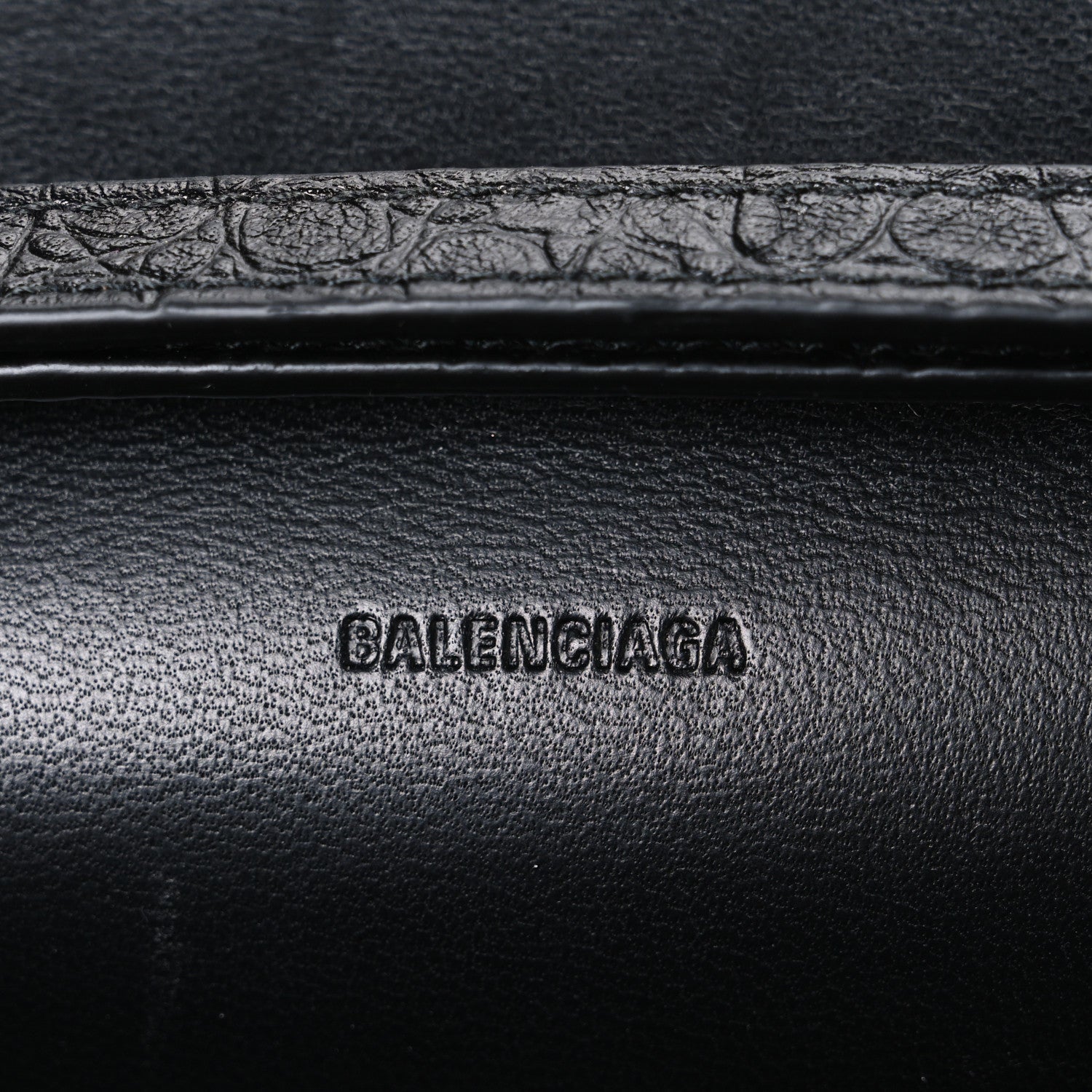 Balenciaga Crocodile Embossed Calfskin Classic Silver Hardware Le City Wallet On Chain Silver 6 of 10