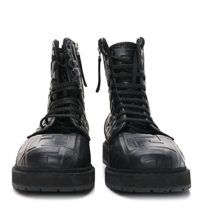 Fendi Nappa FF Embossed Womens Biker Boots 38.5 Black 2 of 7