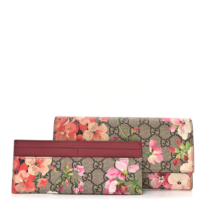 Gucci GG Supreme Monogram Blooms Continental Wallet Beige Multicolor Dry Rose 2 of 9