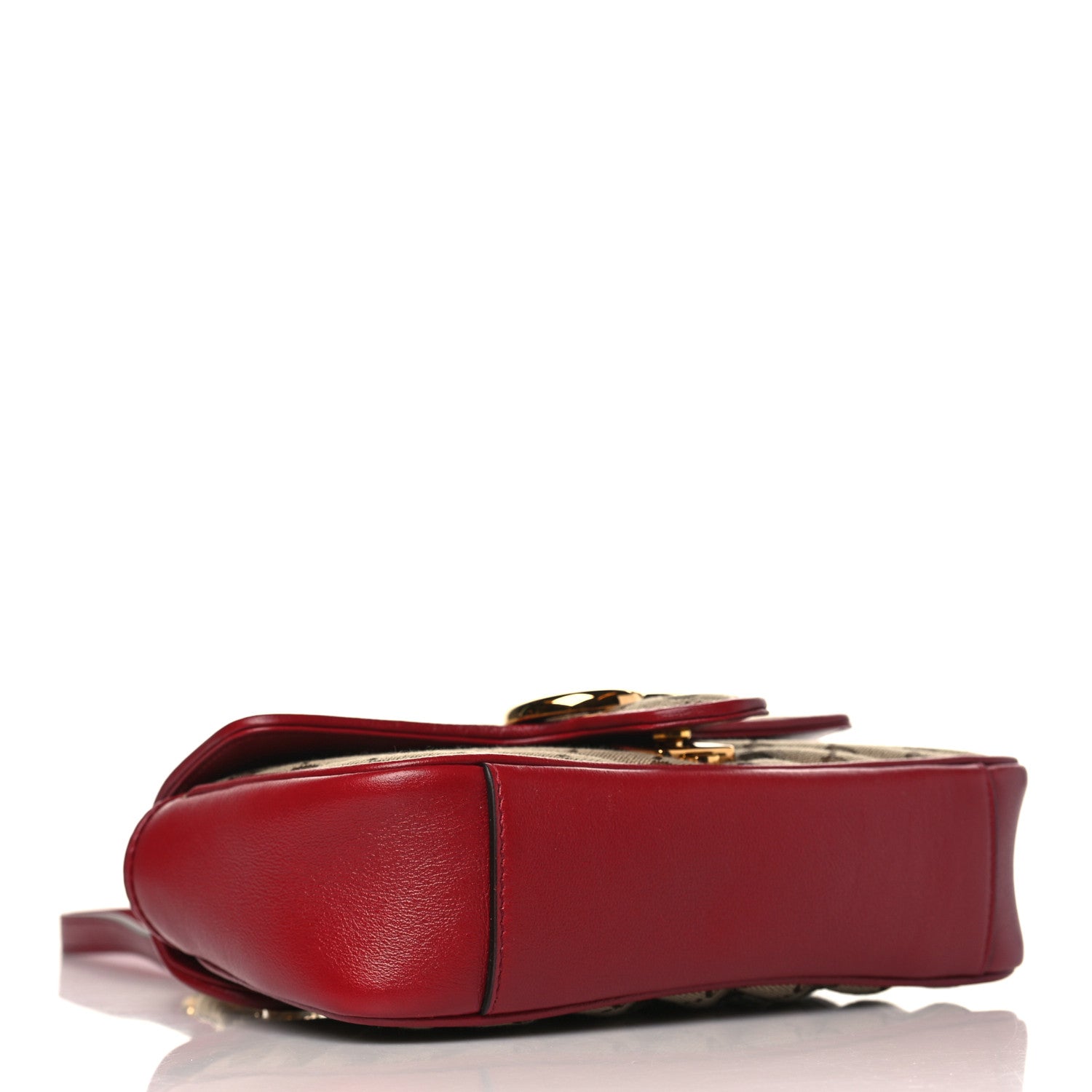 Gucci Monogram Azalea Calfskin Matelasse Diagonal Mini GG Marmont Shoulder Bag Beige Ebony New Cherry Red 4 of 9