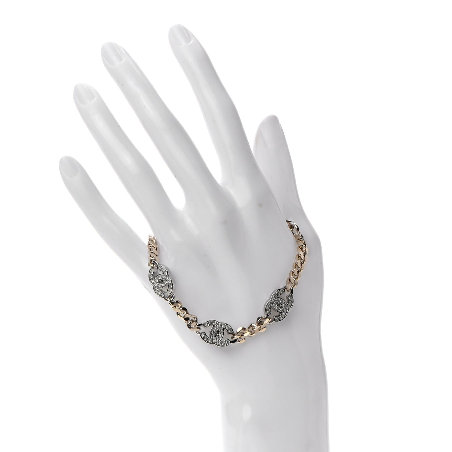 Crystal CC Chain Bracelet Gold Silver