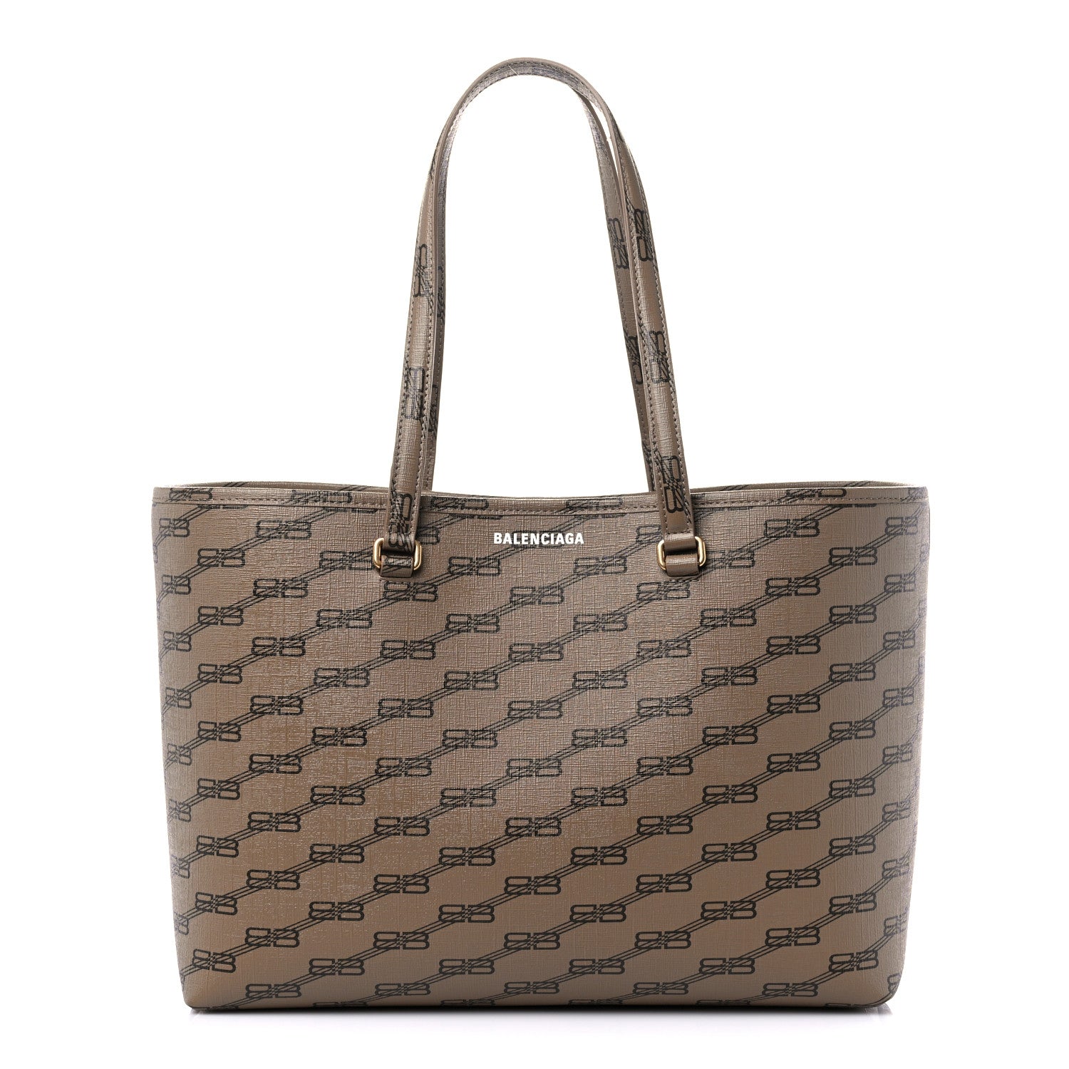 Balenciaga Coated Canvas BB Monogram Medium Signature East West Shopper Bag Beige Brown 1 of 9
