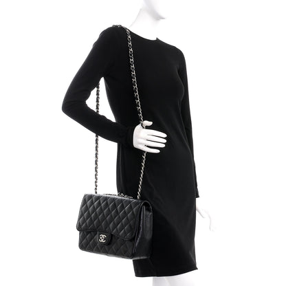 Chanel Caviar Quilted Jumbo Single Flap Black 2 of 8