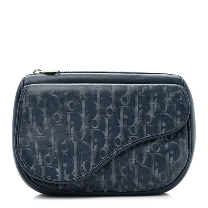 Christian Dior Galaxy Calfskin Oblique World Tour Saddle Belt Bag Navy Blue 1 of 9