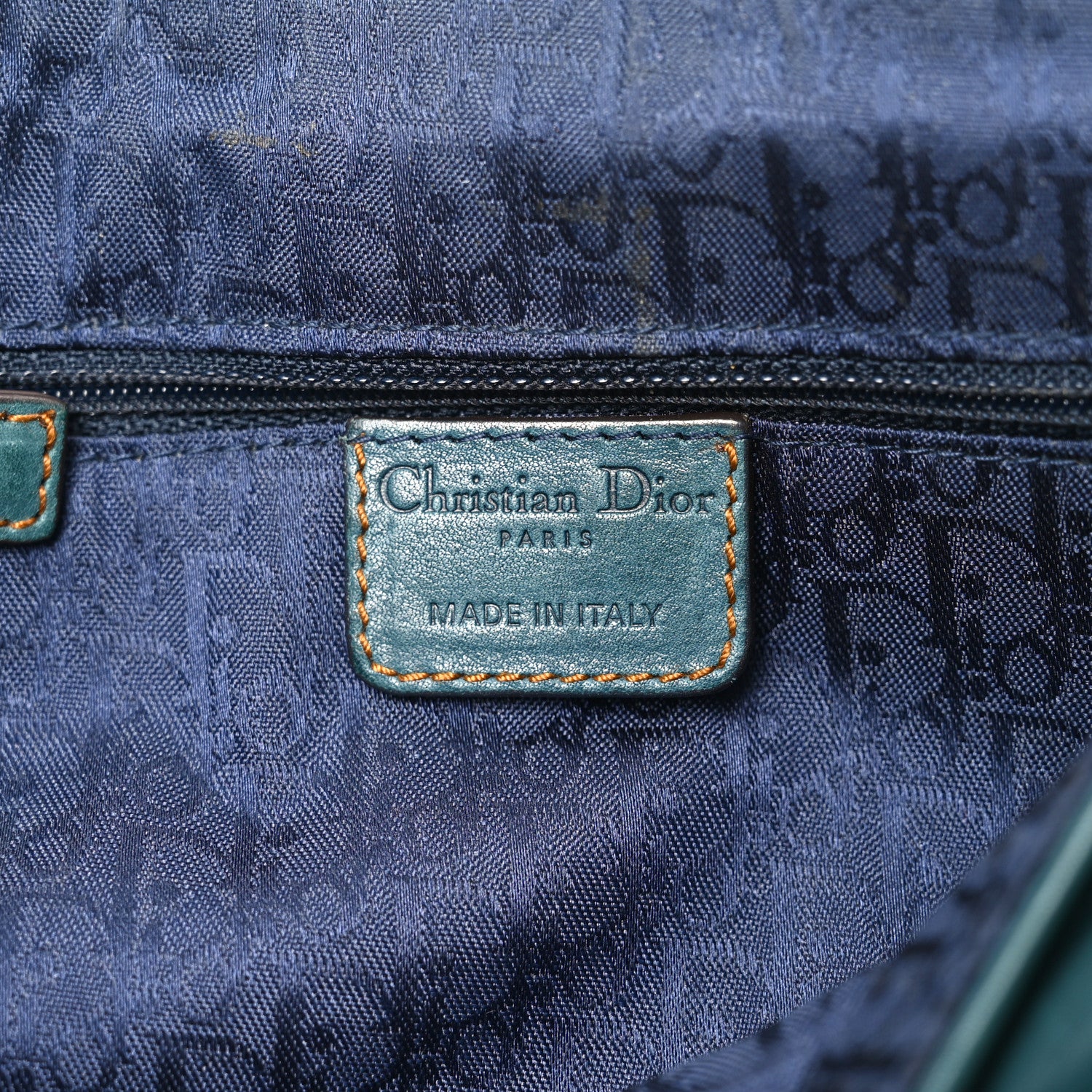 Christian Dior Calfskin Medium Gaucho Double Saddle Bag Dark Blue 6 of 10